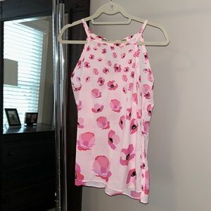 Cabi size S pink poppy sleeveless blouse with tie detail in back. Hardly worn